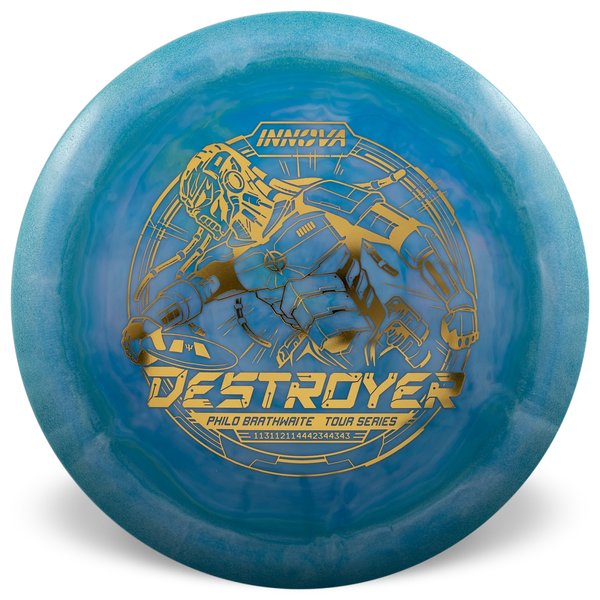 Destroyer Star (Philo Brathwaite 2025 Tour Series) INNOVA DISC GOLF CANADA Destroyer
Distance Driver Slick Finish Versatile Colors Great Durability and grip Overstable Impact Resistant Improved Glide Flexible in cooler conditions Great for distance and control Maintains stability over time