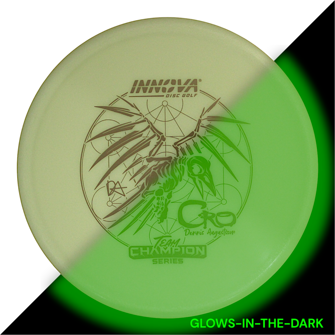 Cro Proto Glow Star (Dennis Augustsson 2024 Tour Series) Consistent flights, Placement , and Spike Hyzers Impact Resistant Durable Fade Slick Finish High Flexibility Weather Resistant Fade Hold