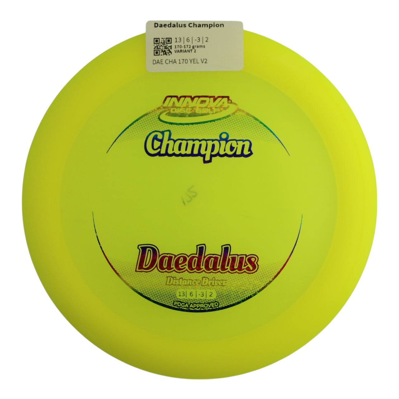 Innova Disc Golf Champion Daedalus Distance Driver Grippy feel Good durability Flexible in cooler conditions Great for distance and control Maintains stability over time Comfortable for grip