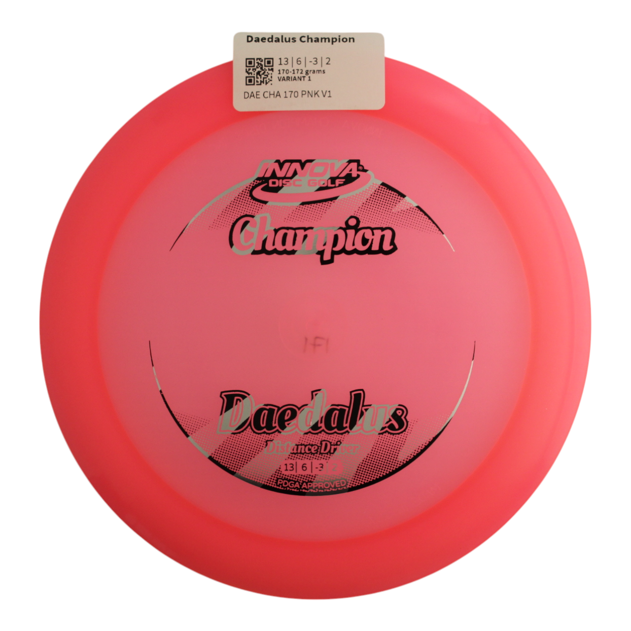 Innova Disc Golf Champion Daedalus Distance Driver Grippy feel Good durability Flexible in cooler conditions Great for distance and control Maintains stability over time Comfortable for grip