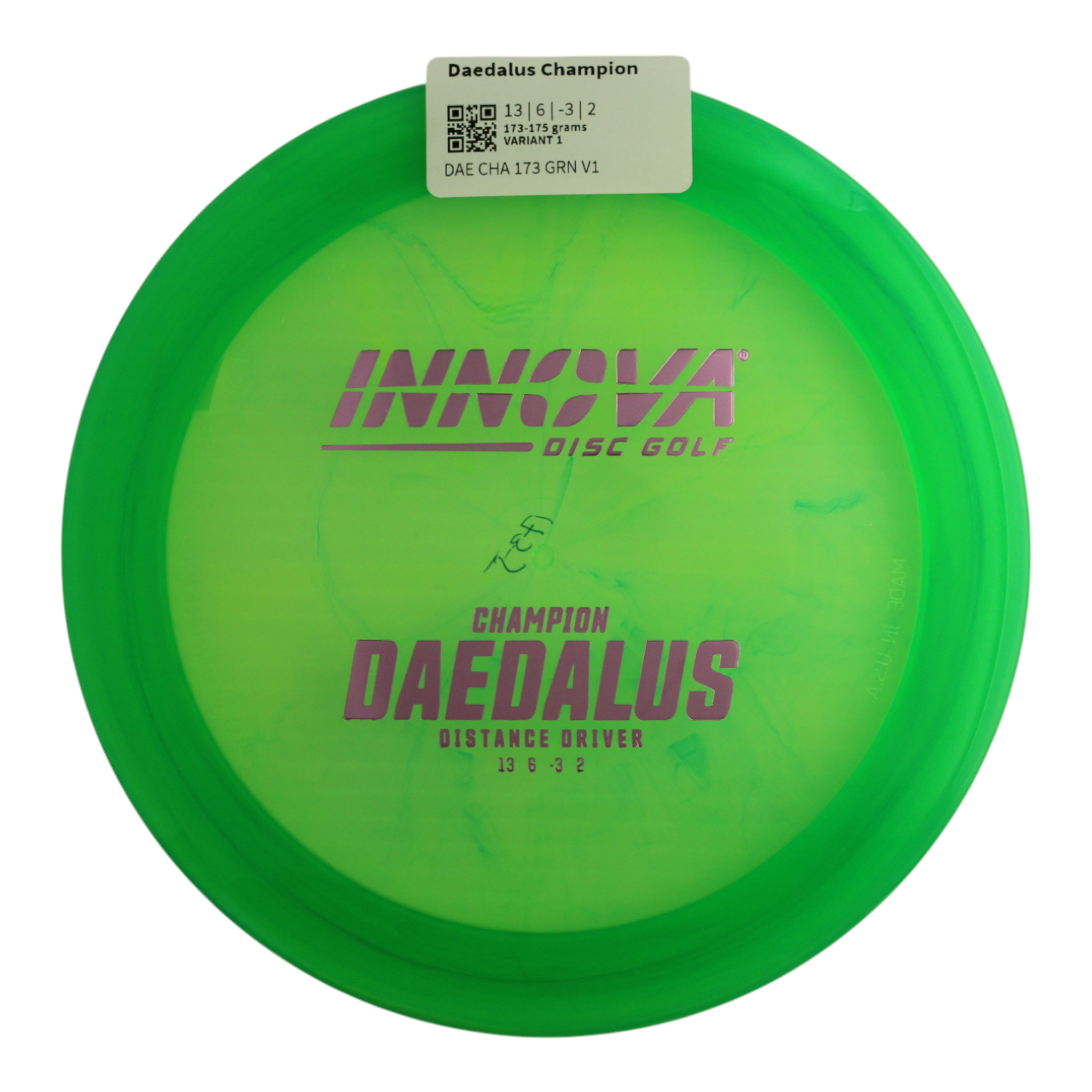 Innova Disc Golf Champion Daedalus Distance Driver Grippy feel Good durability Flexible in cooler conditions Great for distance and control Maintains stability over time Comfortable for grip