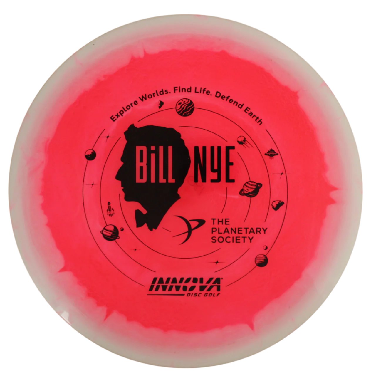 Innova Disc Golf Canada Halo Champion Mako3 Bill Nye Collab Edition Limited ProductionInnova Disc Golf Canada Champion Mako3 Midrange Flexible Premium feel Ideal for Controlled Shots Straight Shooter Reliable Fade Great Glide No fade No turn Beginner Friendly