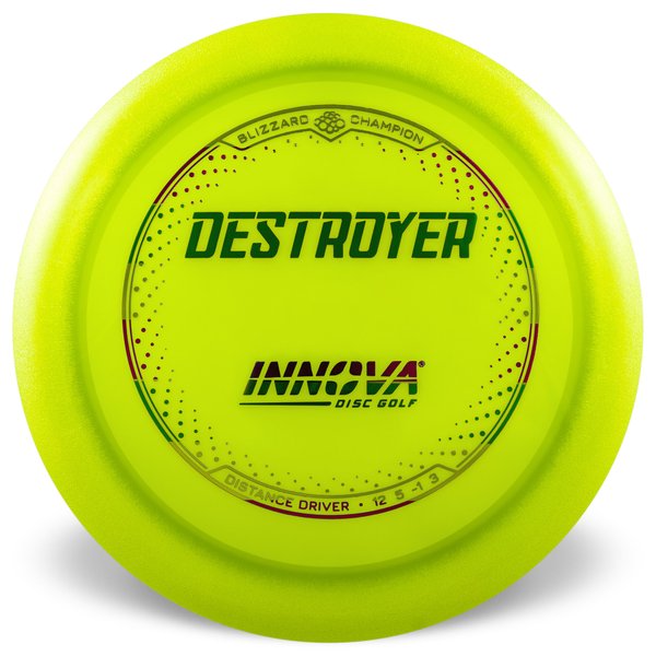 INNOVA DISC GOLF CANADA Destroyer
Distance Driver Slick Finish Versatile Colors Good Durability Overstable Impact Resistant Improved Glide Flexible in cooler conditions Great for distance and control Maintains stability over time Comfortable for grip lightweight