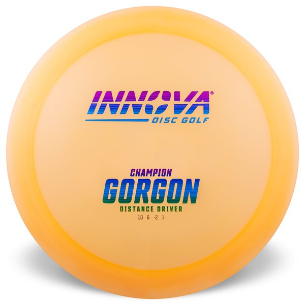 Champion INNOVA DISC GOLF CANADA Gorgon Distance Driver Firm grip High durability Stable flight path Premium pricing Resistant to scratches Ideal for advanced players 10 / 6 / -2 / 1 Most Durable