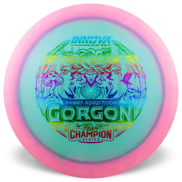 Gorgon Proto Glow Halo Champion (Dennis Augustsson 2025 Tour Series) Gorgon Distance Driver Quality grip High Speed Long Distance Ideal for Power Throws Reliable Fade high glide grippy durable
Glows in dark
