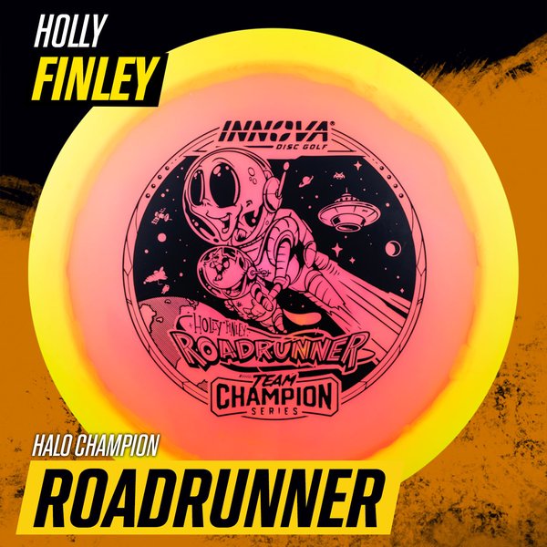 Roadrunner Halo Champion (Holly Finley 2025 Tour Series) Superior grip Great durability Consistent flight path Understable Suitable for all skill levels Good for distance and control Versatile for different shots good glide