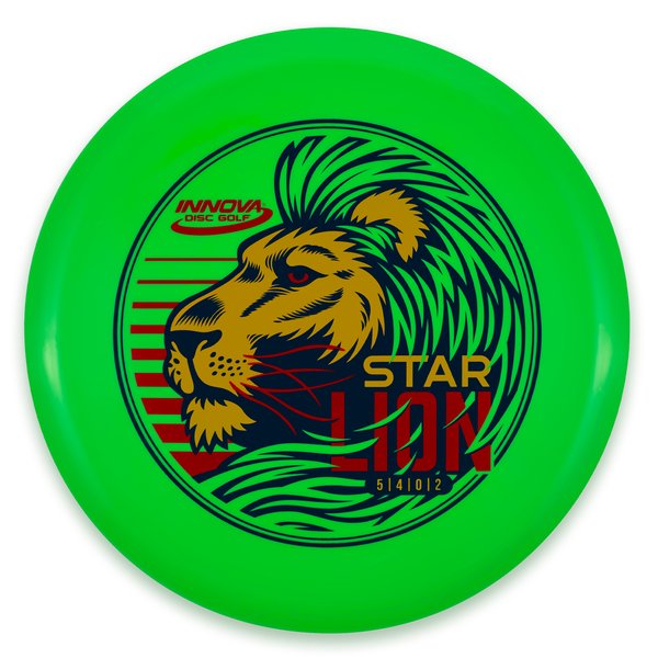 Innova Disc Golf Canada star
Lion Midrange Wind Resistant Moderate Durability Reduced Power Fade Stability Versatile Mold Consistent Control Durable