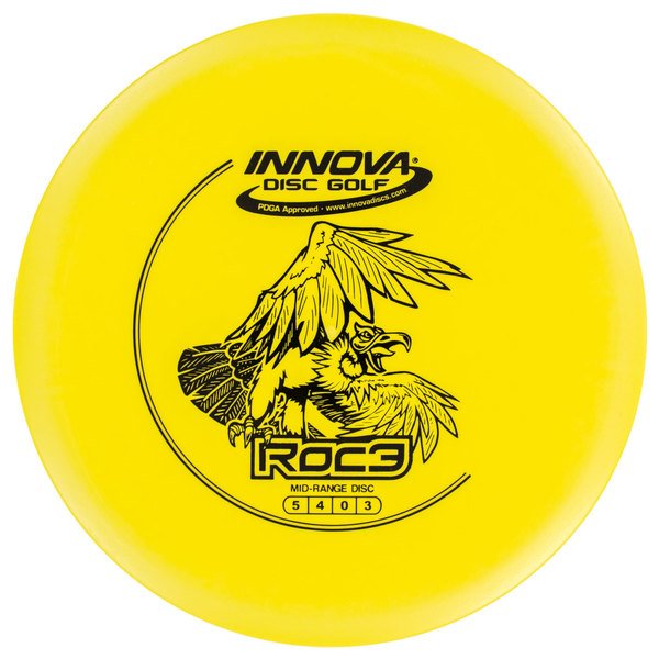 NNOVA DISC GOLF CANADA	Roc3
Midrange	Firm grip	good durability	Stable flight path		Resistant to scratches	Ideal for advanced players overstable  moderate glide
forehand shots

