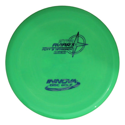 Innova Disc Golf Canada Star Aviar3 Putt & Approach Disc INNOVA DISC GOLF CANADA
PUTT AND APPROACH
STABLE PUTTER
BC ONTARIO
BASE 
SPIN PUTTS
ONE DISC ROUNDS
Grippy feel	Great durability	Flexible in cooler conditions	Great for distance and control	Maintains stability over time	Comfortable for grip
