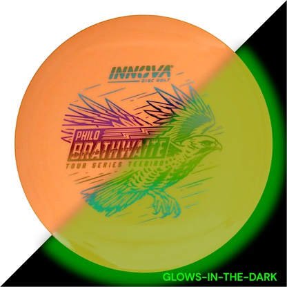 Teebird Proto Glow Star (Philo Brathwaite 2024 Tour Series) Teebird  Glow	Fairway Driver	Glows in the dark	Charges in sunlight	Good grip for night rounds	Maintains durability of premium plastics	Provides visibility at night	Can be used in various conditions