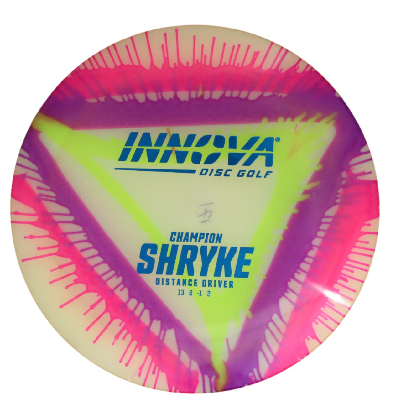 Innova Disc Golf Canada Champion I-Dye Shryke Distance Driver 
Superior grip	Good durability	Consistent understable flight path	Suitable for all skill levels	Good for distance and control	Versatile for different shots understable straight shooter 
