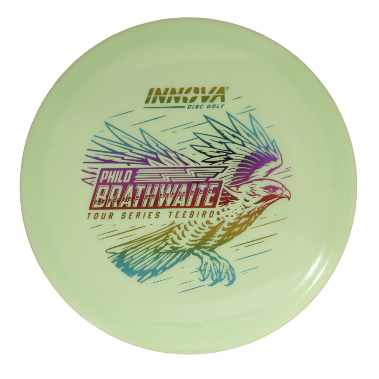 Teebird Proto Glow Star (Philo Brathwaite 2024 Tour Series) Teebird  Glow	Fairway Driver	Glows in the dark	Charges in sunlight	Good grip for night rounds	Maintains durability of premium plastics	Provides visibility at night	Can be used in various conditions