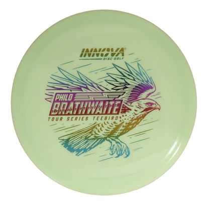 Teebird Proto Glow Star (Philo Brathwaite 2024 Tour Series) Teebird  Glow	Fairway Driver	Glows in the dark	Charges in sunlight	Good grip for night rounds	Maintains durability of premium plastics	Provides visibility at night	Can be used in various conditions