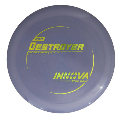 INNOVA DISC GOLF CANADA	Pro Destroyer
Distance Driver	Slick Finish	Versatile Colors	Good Durability	and grip Overstable	Impact Resistant	Improved Glide Flexible in cooler conditions	Great for distance and control	Maintains stability over time	Comfortable for grip lightweight

