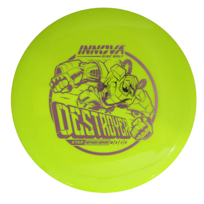 INNOVA DISC GOLF CANADA	Star Destroyer
Distance Driver	Slick Finish	Versatile Colors	Great Durability	and grip Overstable	Impact Resistant	Improved Glide Flexible in cooler conditions	Great for distance and control	Maintains stability over time	Comfortable for grip lightweight

