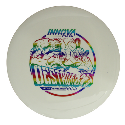 INNOVA DISC GOLF CANADA	Star Destroyer
Distance Driver	Slick Finish	Versatile Colors	Great Durability	and grip Overstable	Impact Resistant	Improved Glide Flexible in cooler conditions	Great for distance and control	Maintains stability over time	Comfortable for grip lightweight

