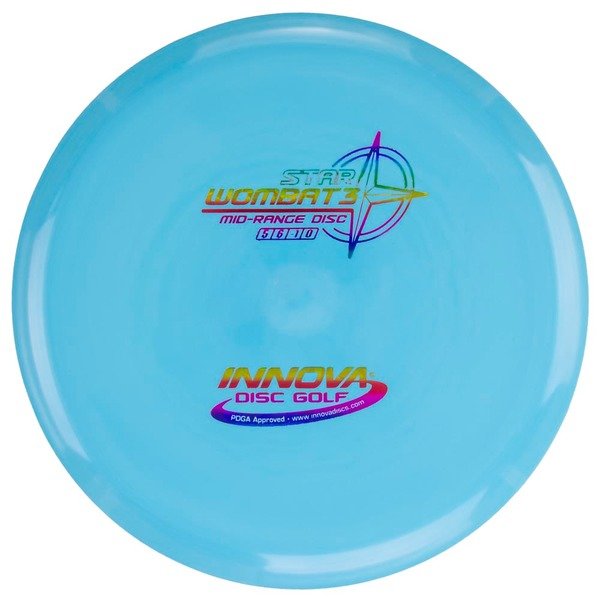 INNOVA DISC GOLF CANADA
Wombat3	Pemium Midrange understable	Flat Releases	Same flight pattern over time  good for Quick release	Increased Control
 and Grips Well		Low Stress	High Grip
Ideal for Controlled Shots
