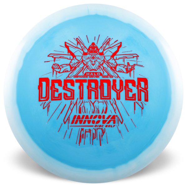 Innova Disc Golf Canada Halo Star Destroyer Distance Driver INNOVA DISC GOLF CANADA	Destroyer
Distance Driver	Slick Finish	Versatile Colors	Great Durability	and grip Overstable	Impact Resistant	Improved Glide Flexible in cooler conditions	Great for distance and control	Maintains stability over time	Comfortable for grip lightweight

