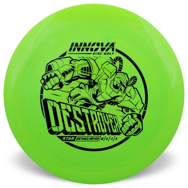 INNOVA DISC GOLF CANADA	Star Destroyer
Distance Driver	Slick Finish	Versatile Colors	Great Durability	and grip Overstable	Impact Resistant	Improved Glide Flexible in cooler conditions	Great for distance and control	Maintains stability over time	Comfortable for grip lightweight

