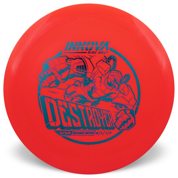 INNOVA DISC GOLF CANADA	Star Destroyer
Distance Driver	Slick Finish	Versatile Colors	Great Durability	and grip Overstable	Impact Resistant	Improved Glide Flexible in cooler conditions	Great for distance and control	Maintains stability over time	Comfortable for grip lightweight

