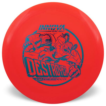 INNOVA DISC GOLF CANADA	Star Destroyer
Distance Driver	Slick Finish	Versatile Colors	Great Durability	and grip Overstable	Impact Resistant	Improved Glide Flexible in cooler conditions	Great for distance and control	Maintains stability over time	Comfortable for grip lightweight

