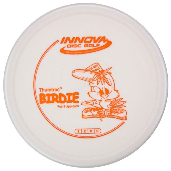 birdie INNOVA DISC GOLF CANADA
PUTT AND APPROACH
BC ONTARIO
BASE 
SPIN PUTTS
ONE DISC ROUNDS
Grippy feel		Flexible in cooler conditions	Thumbtrac