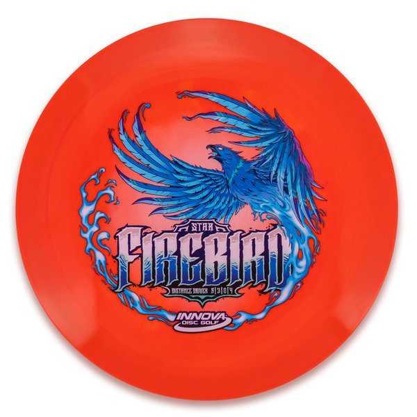 Innova Disc Golf Canada Star INNOVA DISC GOLF CANADA	Firebird
Great Durability Power Player	Headwind Use	Cold Hardened	Vibrant Colors	Durable Option	Textured Surface
Cold Grip	Power Driver	Fade finish
Forehand shots