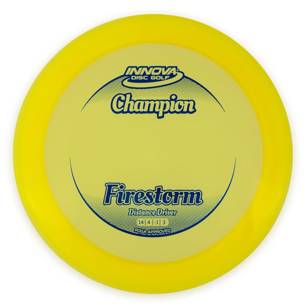 INNOVA DISC GOLF CANADA	Firestorm Durable
Distance Driver	Power Player	Headwind Use	Cold Hardened	Vibrant Colors	Durable Option	Textured Surface overstable

