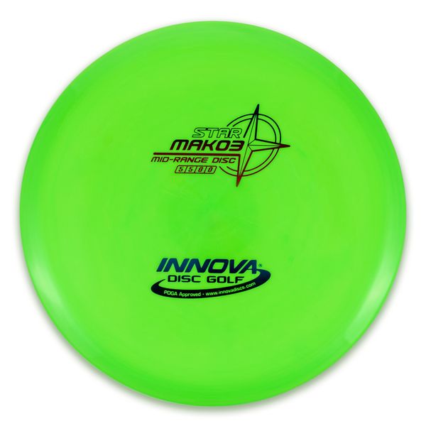  Innova Disc Golf Canada Champion Mako3 Midrange	Flexible	Premium feel	Ideal for Controlled Shots	Straight Shooter	Reliable Fade	Great Glide No fade No turn Beginner Friendly
Glows in dark 
