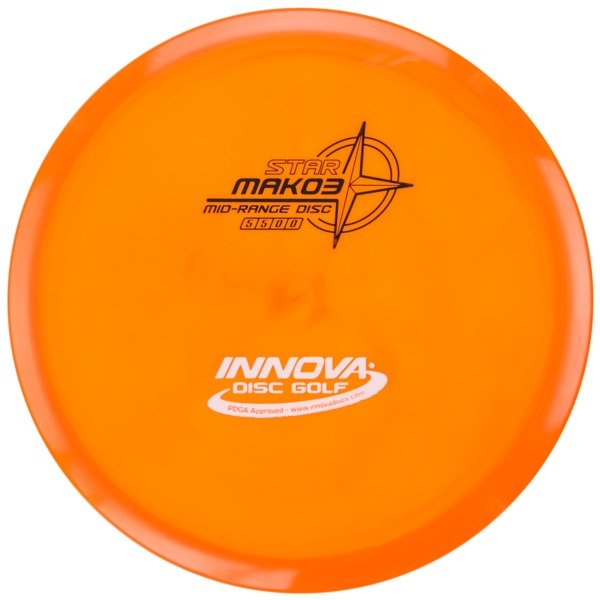  Innova Disc Golf Canada Champion Mako3 Midrange	Flexible	Premium feel	Ideal for Controlled Shots	Straight Shooter	Reliable Fade	Great Glide No fade No turn Beginner Friendly
Glows in dark 
