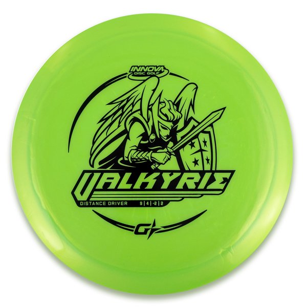 Innova Disc Golf Canada Champion Gstar Valkyrie Distance Driver Grippy feel	base durability	Flexible in cooler conditions	Great for distance and control	Maintains stability over time	Comfortable for grip Straight shots
