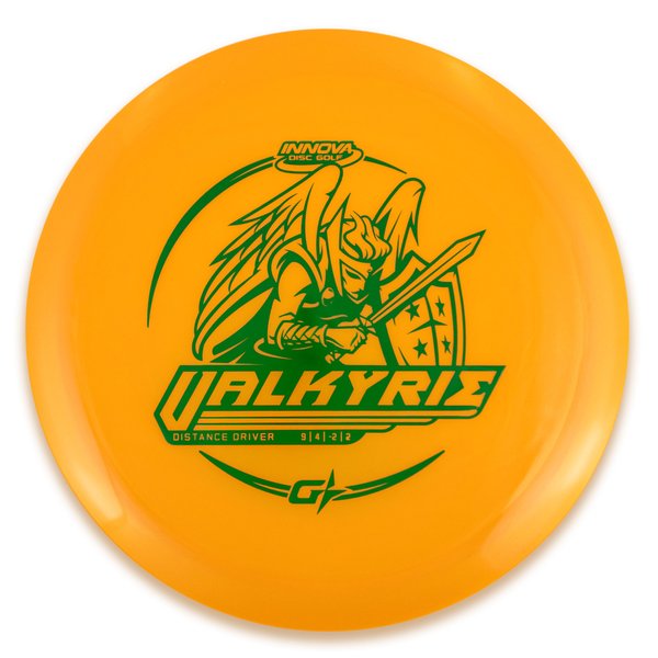Innova Disc Golf Canada Champion Gstar Valkyrie Distance Driver Grippy feel	base durability	Flexible in cooler conditions	Great for distance and control	Maintains stability over time	Comfortable for grip Straight shots
