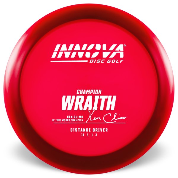 Innova Disc Golf champion Wraith Distance Driver Overstable	Cold  weather Reliable	Experienced Players	Headwind Use	clear plastic	 all Weather Consistent high glide forehand friendly good grip premium feel 
